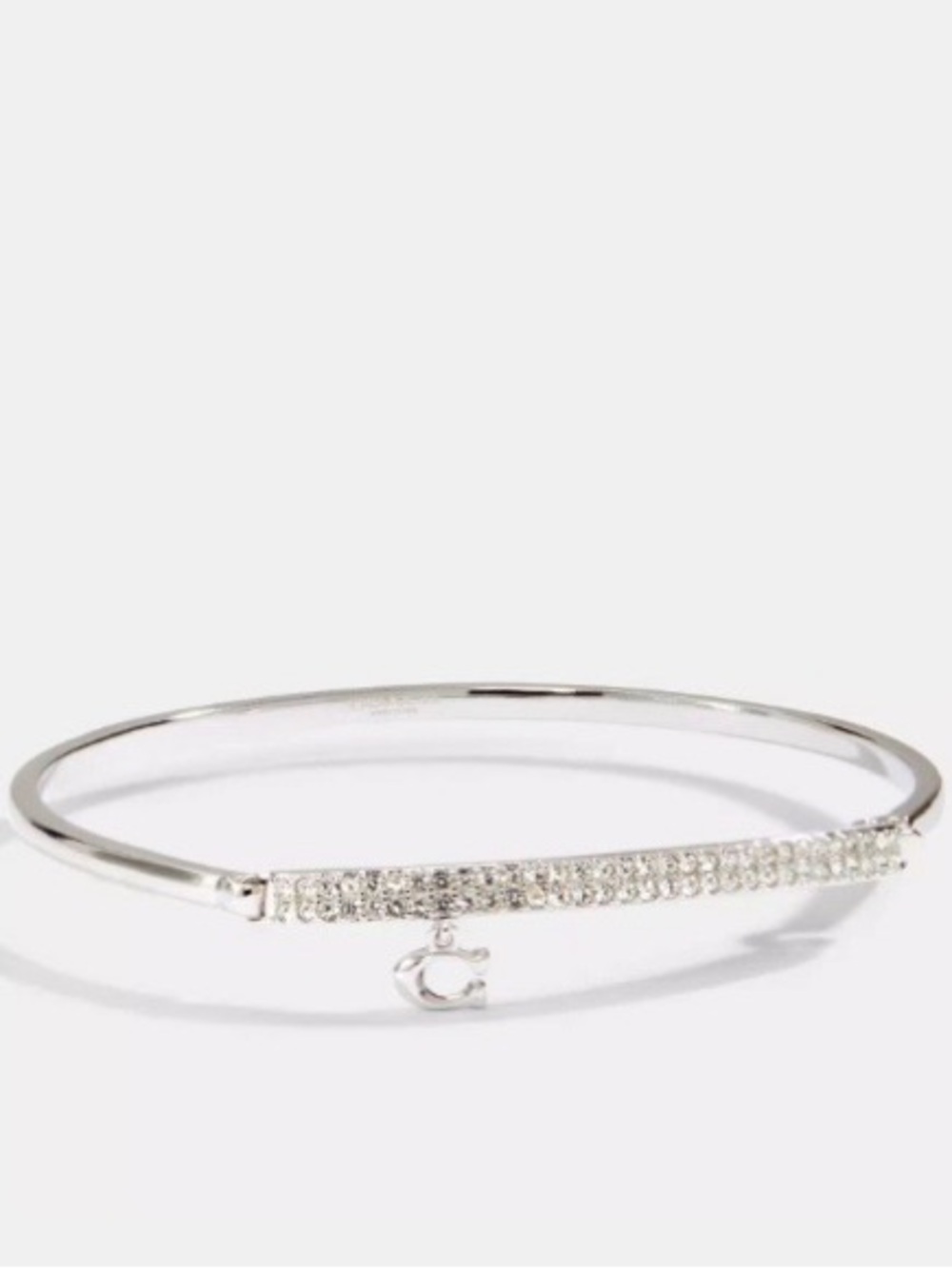 New without tag, Coach Signature Pave Bar Hinged Bangle.